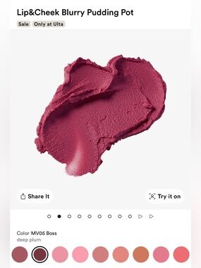 Fwee Lip and Cheek Blurry Pudding Pot Boss  Deep Plum NWT